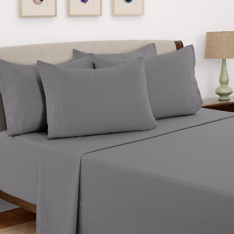6 Piece Bed Sheet Set 1800 Series Microfiber Comfort Deep Pocket Hotel Bed Sheet gallery