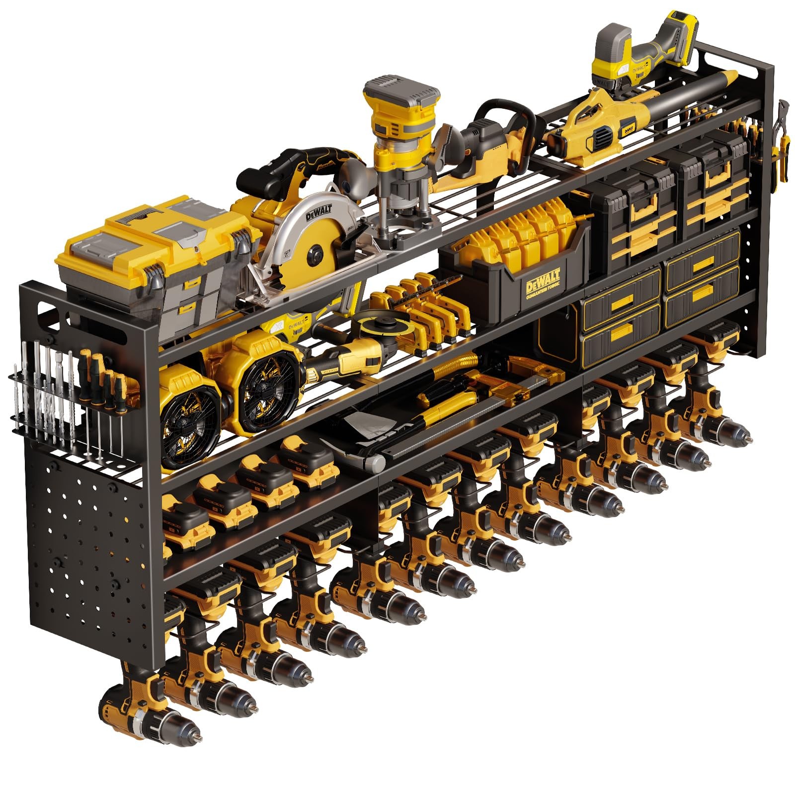 49'' W Power Tool Organizer Wall Mount | Large 620lbs Storage Rack gallery