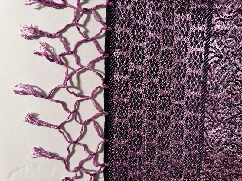 Hand-loomed Silk Throw With Hand-tied Fringe gallery