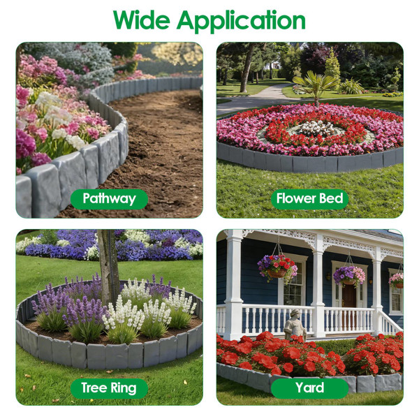Interlocking No Dig Landscaping Edging Decor Stone Look Plastic Flower Beds Tree gallery