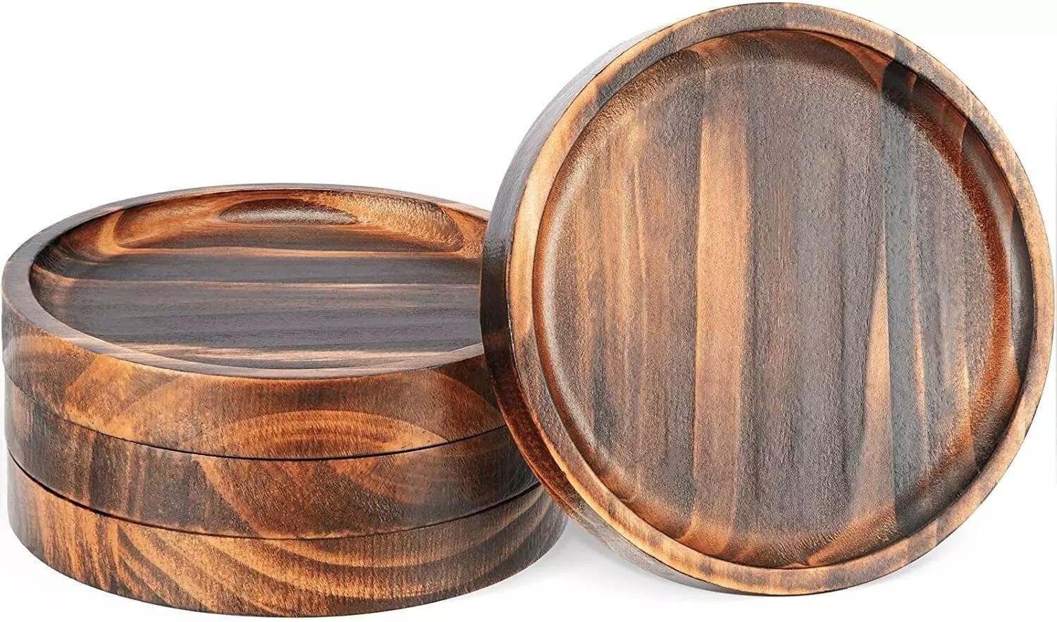Wooden Coasters for Drinks - Natural Wood Drink Coasters Set for Modern Home gallery