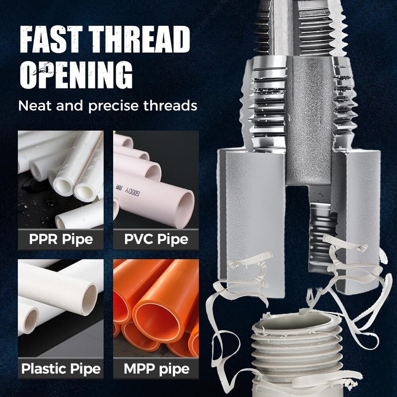 Integrated Internal & External Pipe Threading-Tool, PVC Pipe Threader Kit USA gallery