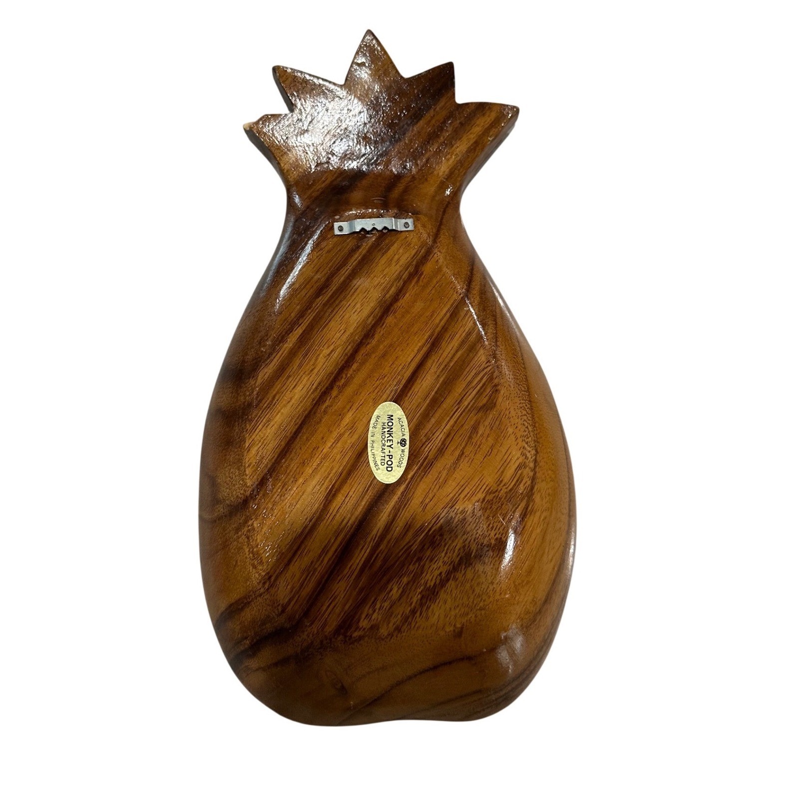 Handcrafted Monkey Pod Wood Pineapple Shaped Serving Bowl Made in Philippines gallery