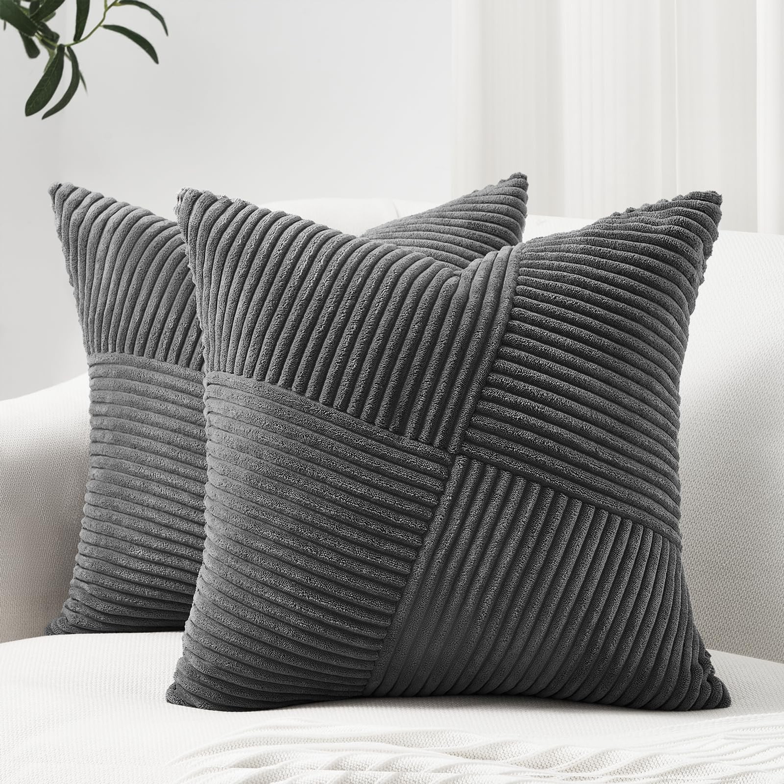Topfinel Pack of 2 Decorative Throw Pillow 18" x (Pack 2), Darkgrey gallery