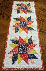 Handmade Quilted Patchwork Table Runner 14 1/2 x 39 1/2″ Cheerful Summer Colors