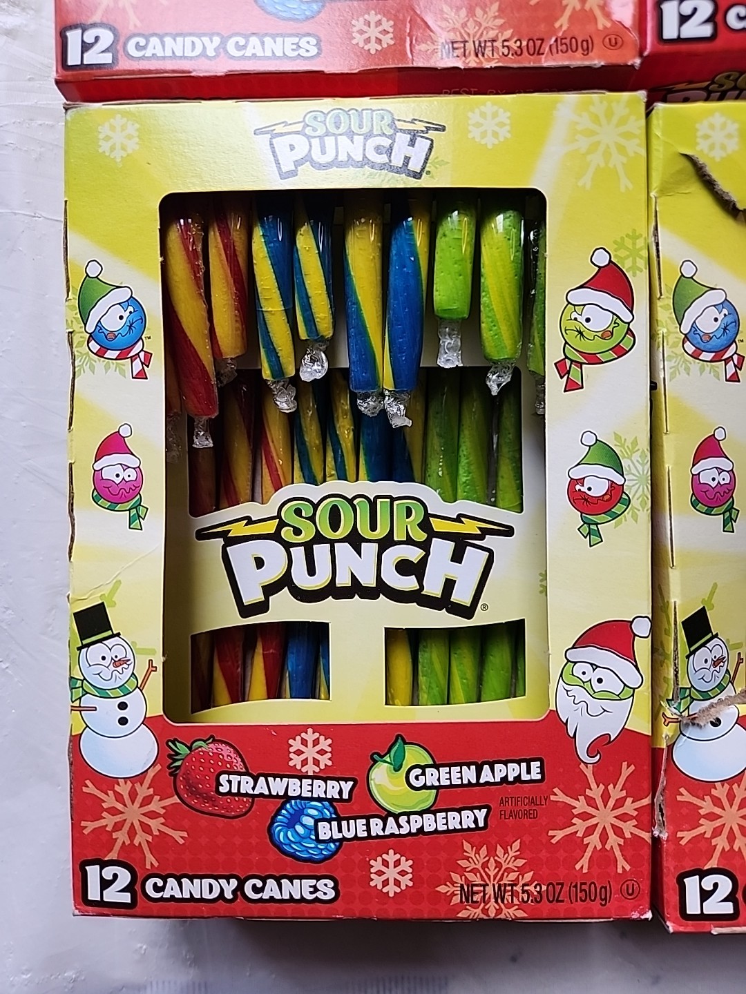 Sour Punch Holiday Candy Canes Box- Lot Of 5 - 5.3oz - 12 Count - Exp 07/26 gallery