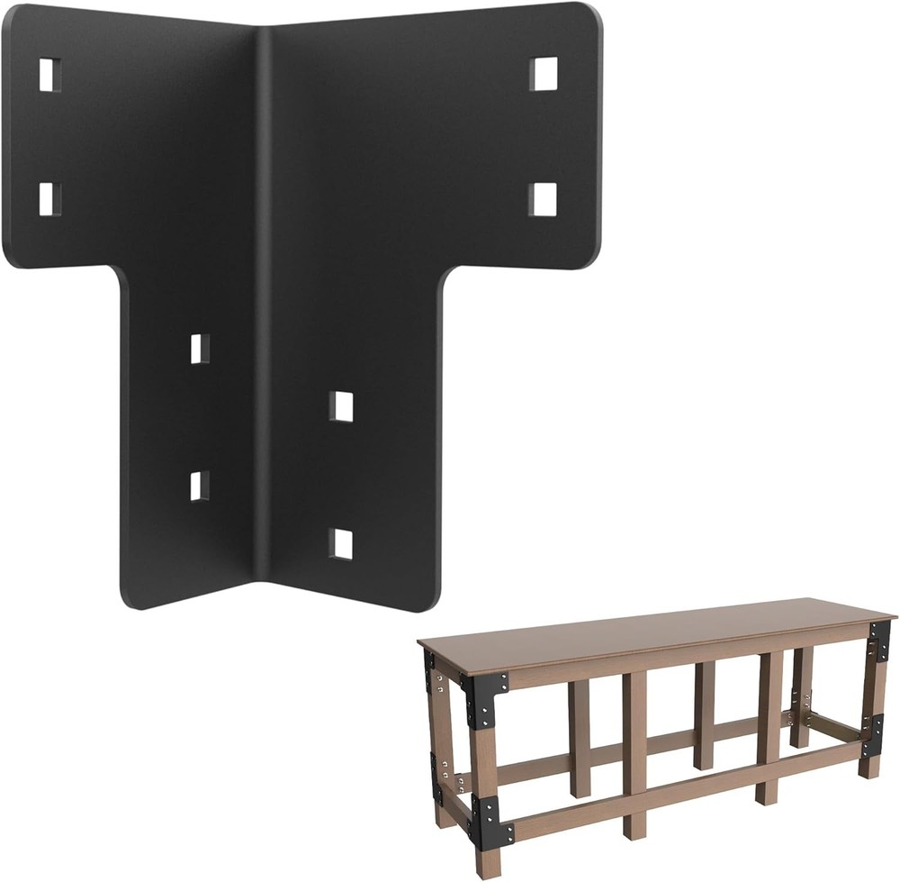 Workbench Kit 8PCS 5mm Black Corner Brackets for Wood Workbenches DIY Shop Table