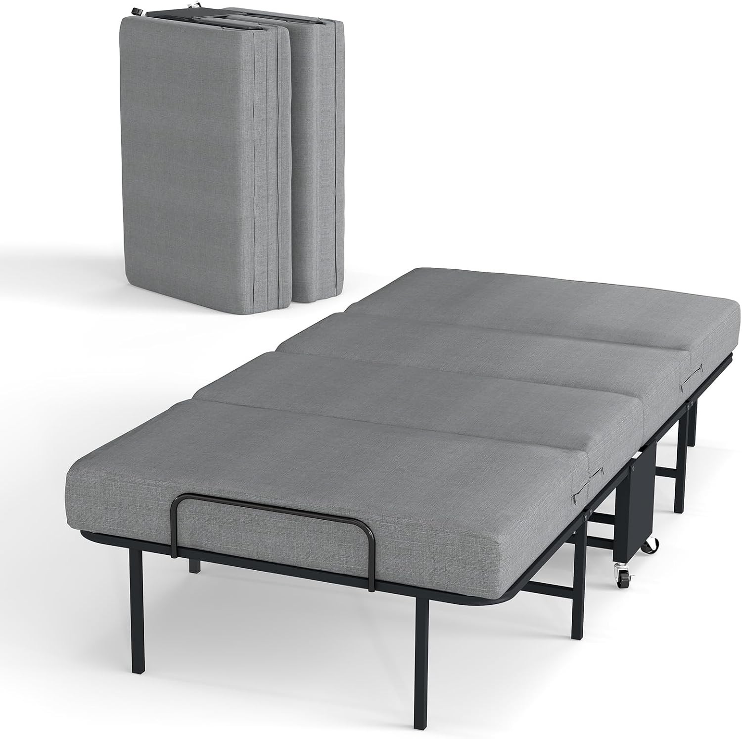 Foldable Rollaway Bed with Memory Foam Mattress & Sturdy Fold Up Metal Frame gallery