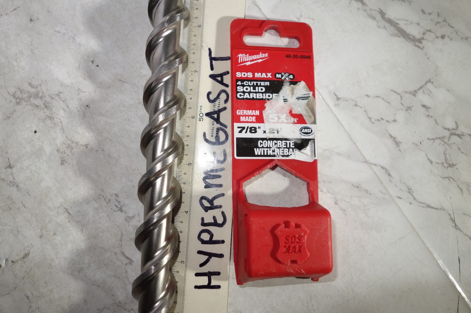 Milwaukee 7/8”x 21" SDS MAX 4 Cutter Carbide Drill Bit 48-20-8946 Concrete Rebar gallery