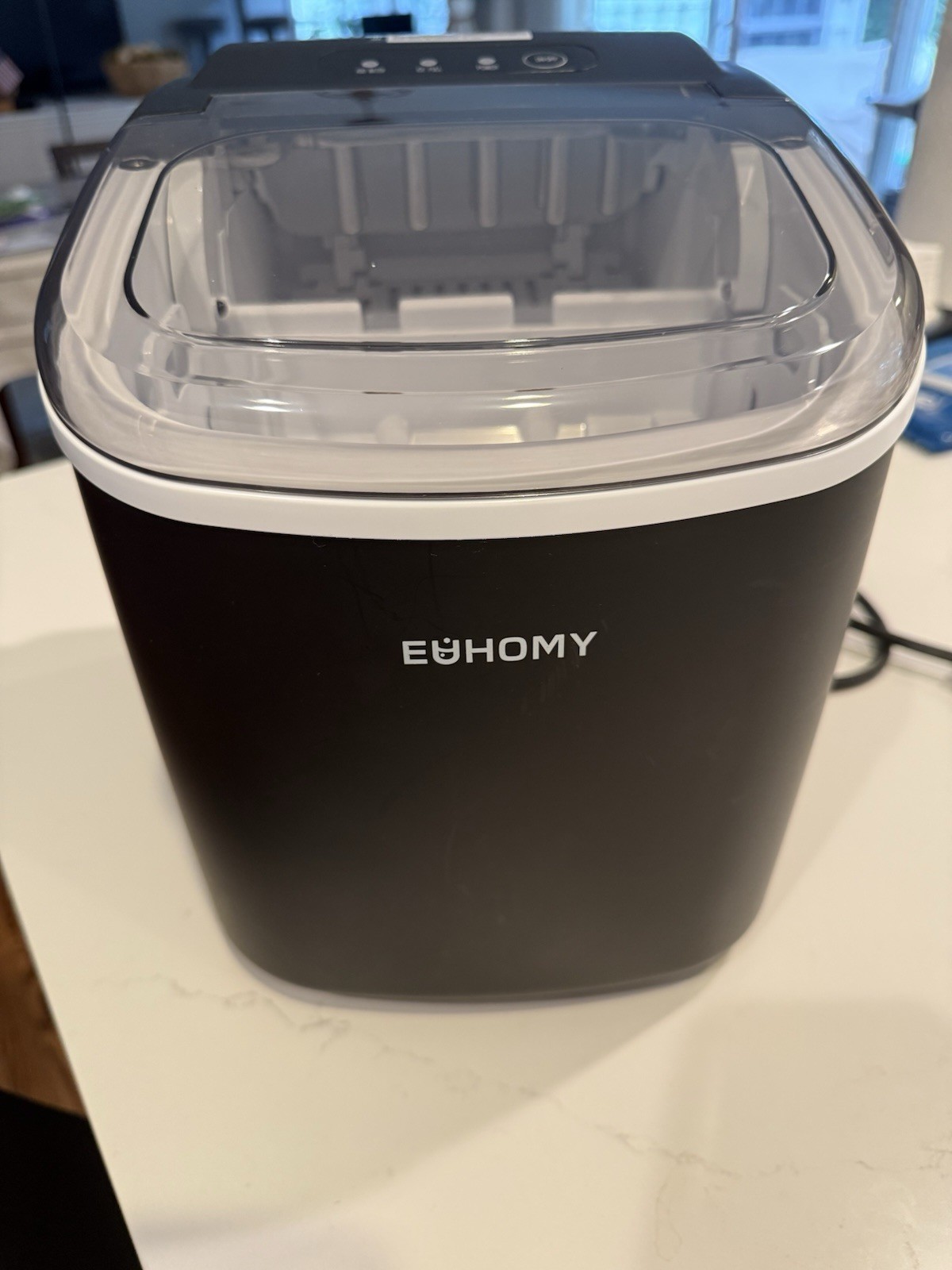EUHOMY Countertop Ice Maker Machine with Handle, 26lbs in 24Hrs, 9 Ice Cubes gallery