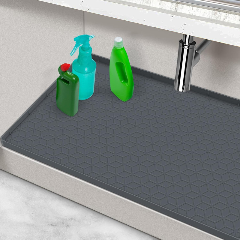 Under Sink Silicone Mat Waterproof Cabinet Protector Drip Tray gallery