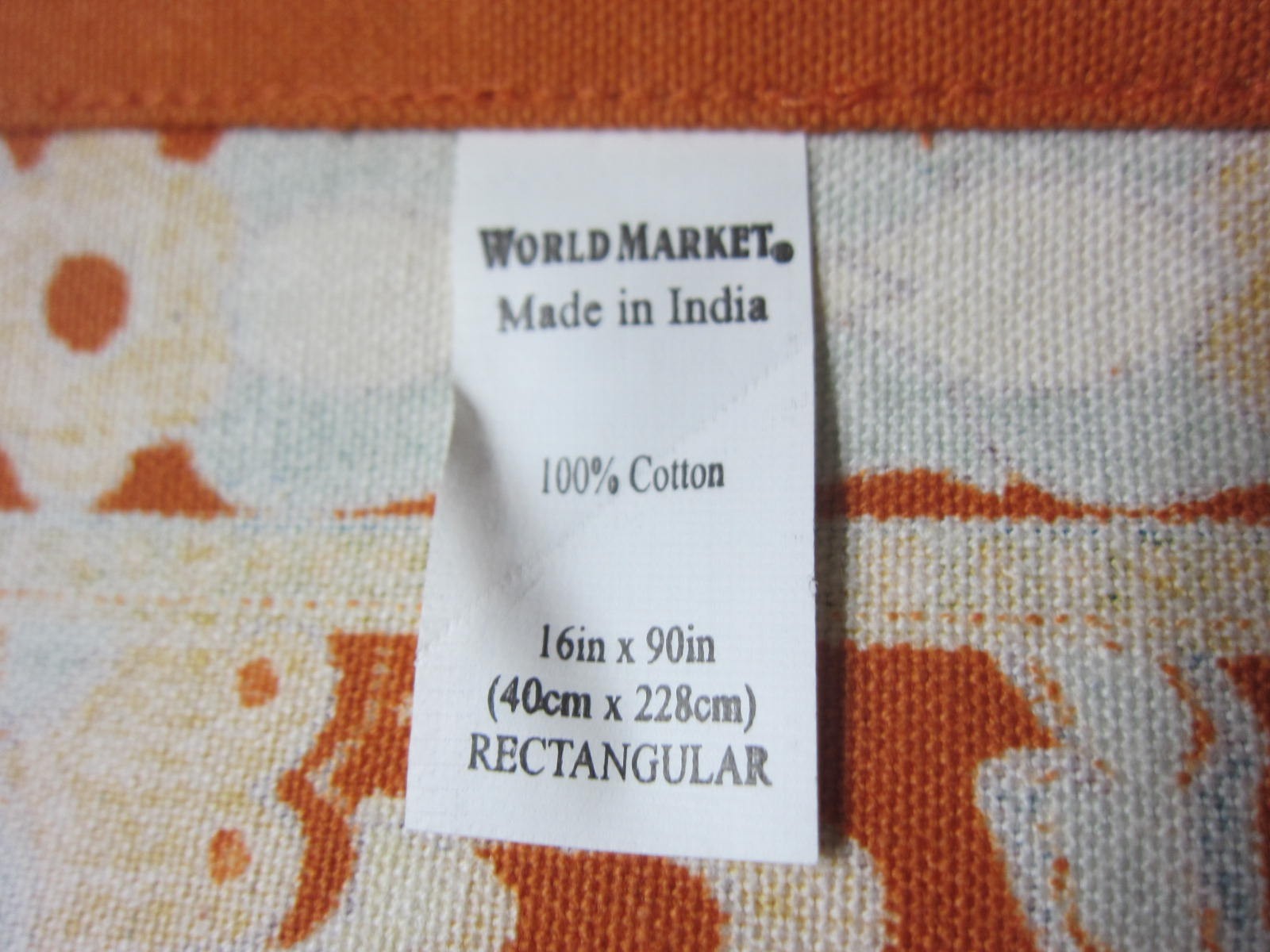 Table Runner World Market India Cotton Floral Multicolor 16 in x 90 in gallery
