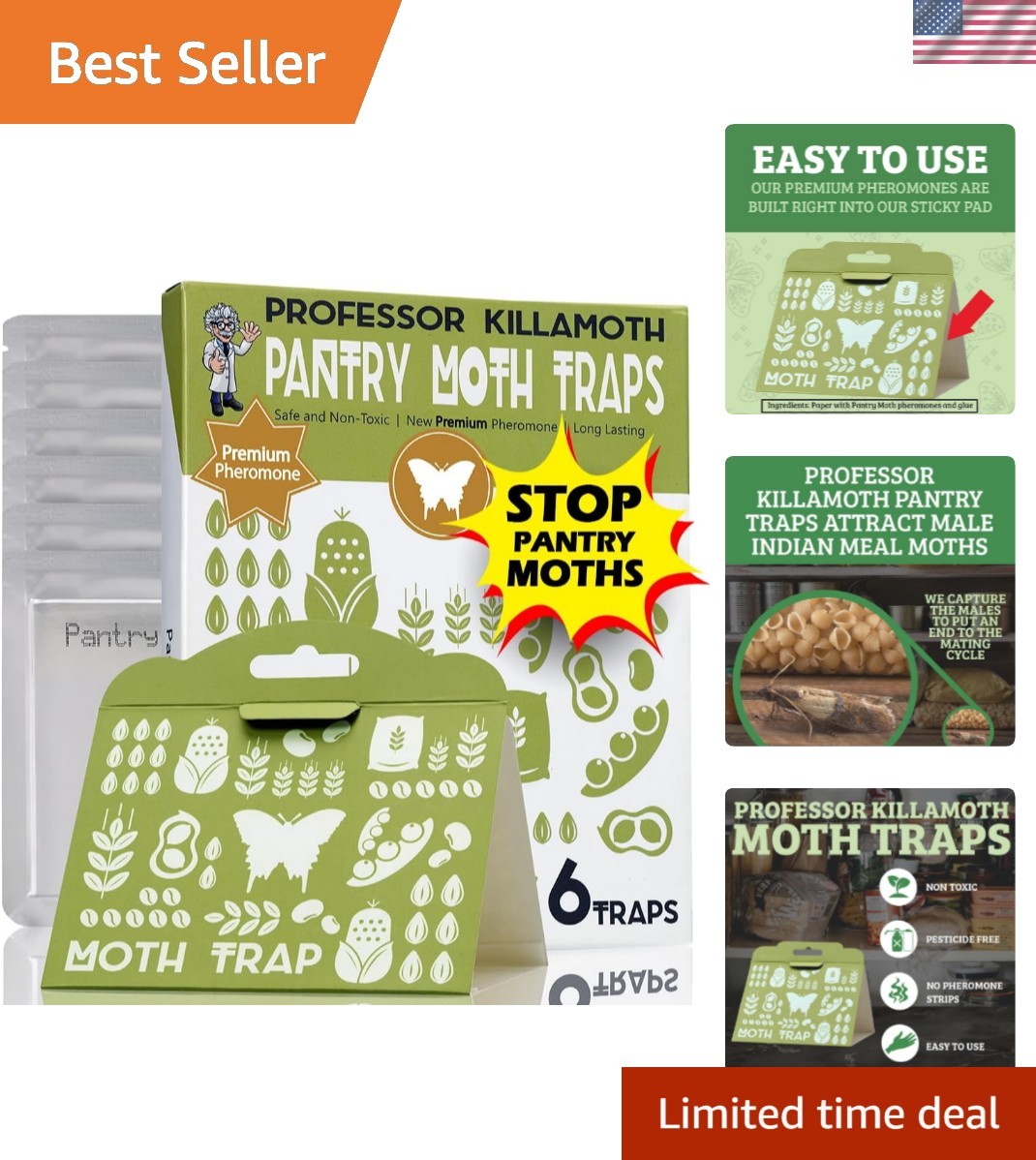Child & Pet Safe Pantry Moth Traps 6-Pack | Non-Toxic Food Protection gallery