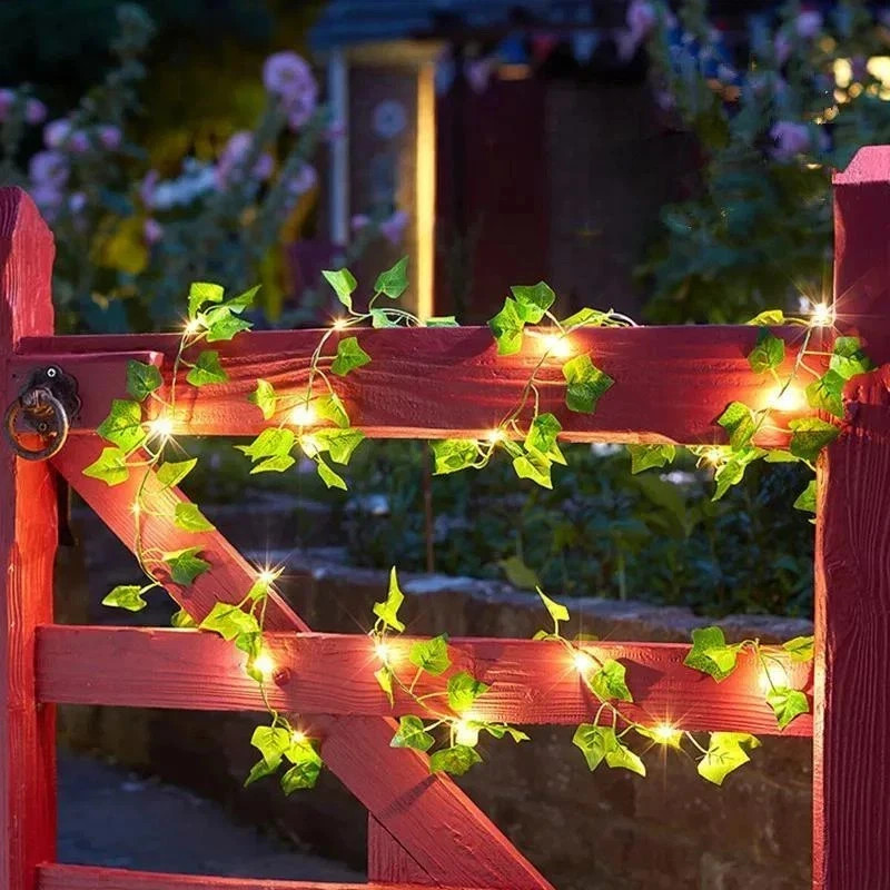Artificial Green Leaf String Lights: Battery-powered Fairy Lights for Christmas gallery