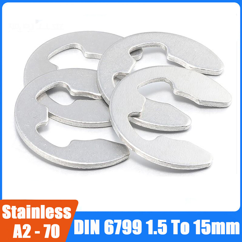 Stainless Steel E-Clips External Retaining Washers C-Clip 1.5mm – 15mm DIN 6799 gallery