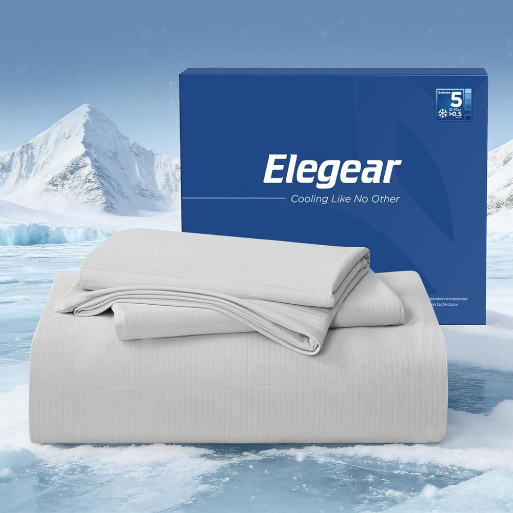 Cooling Silver Infused Bed Sheets Queen Set - Soft, Breathable & Fresh