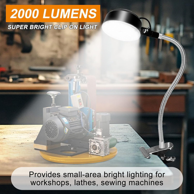 Clamp Light, LED Work Light with Flexible & Strong Clip for Workshop, Sewing, La gallery