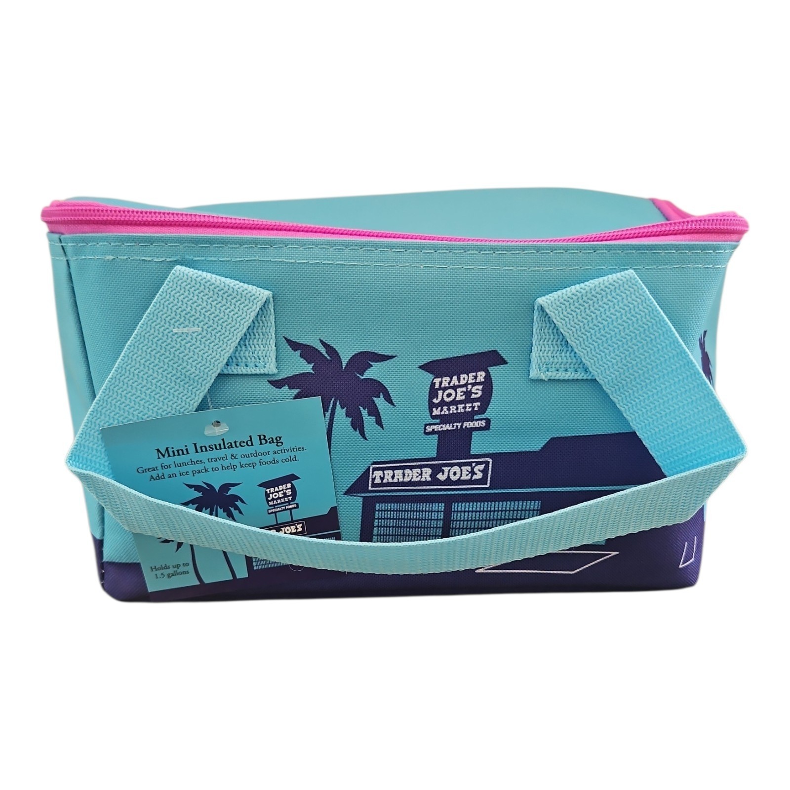 Trader Joes 2026 Spring Mini Insulated Cooler Lunch Bags Set of 2 Purple & Blue gallery