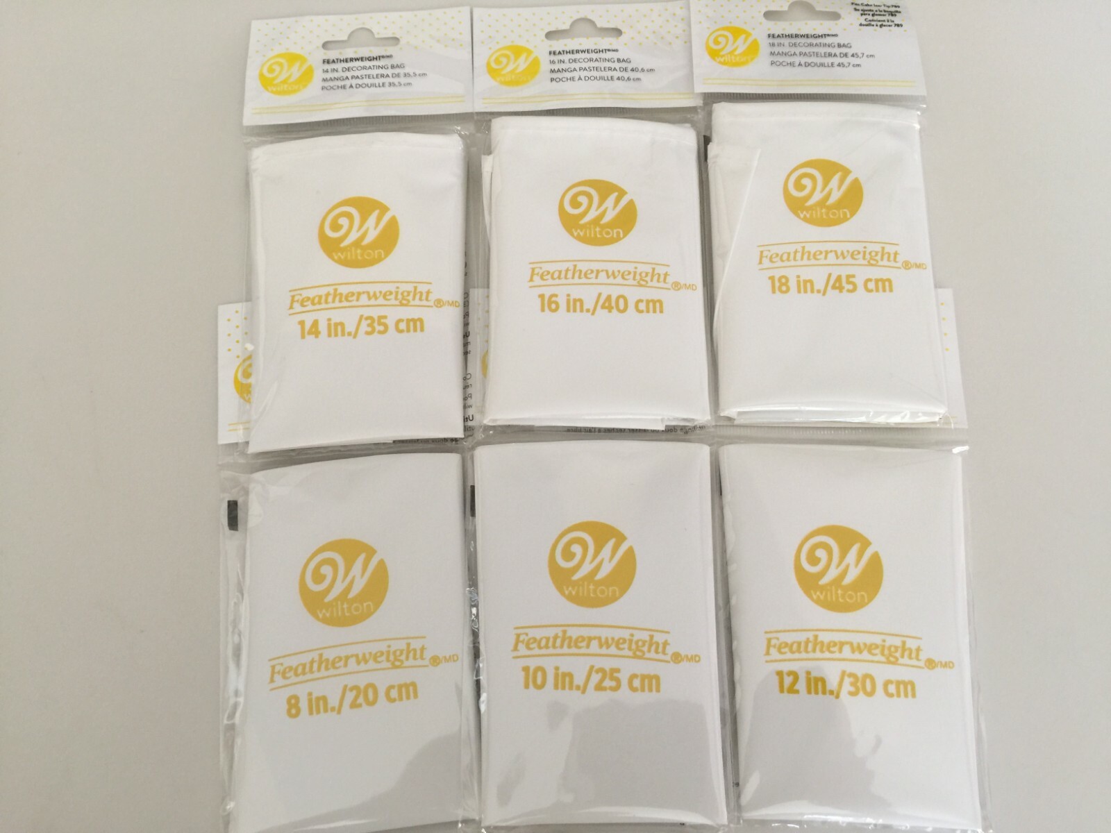 Wilton Featherweight Cake Decorating Bags Lot of 6- Sizes 8" 10" 12" 14" 16" 18" gallery