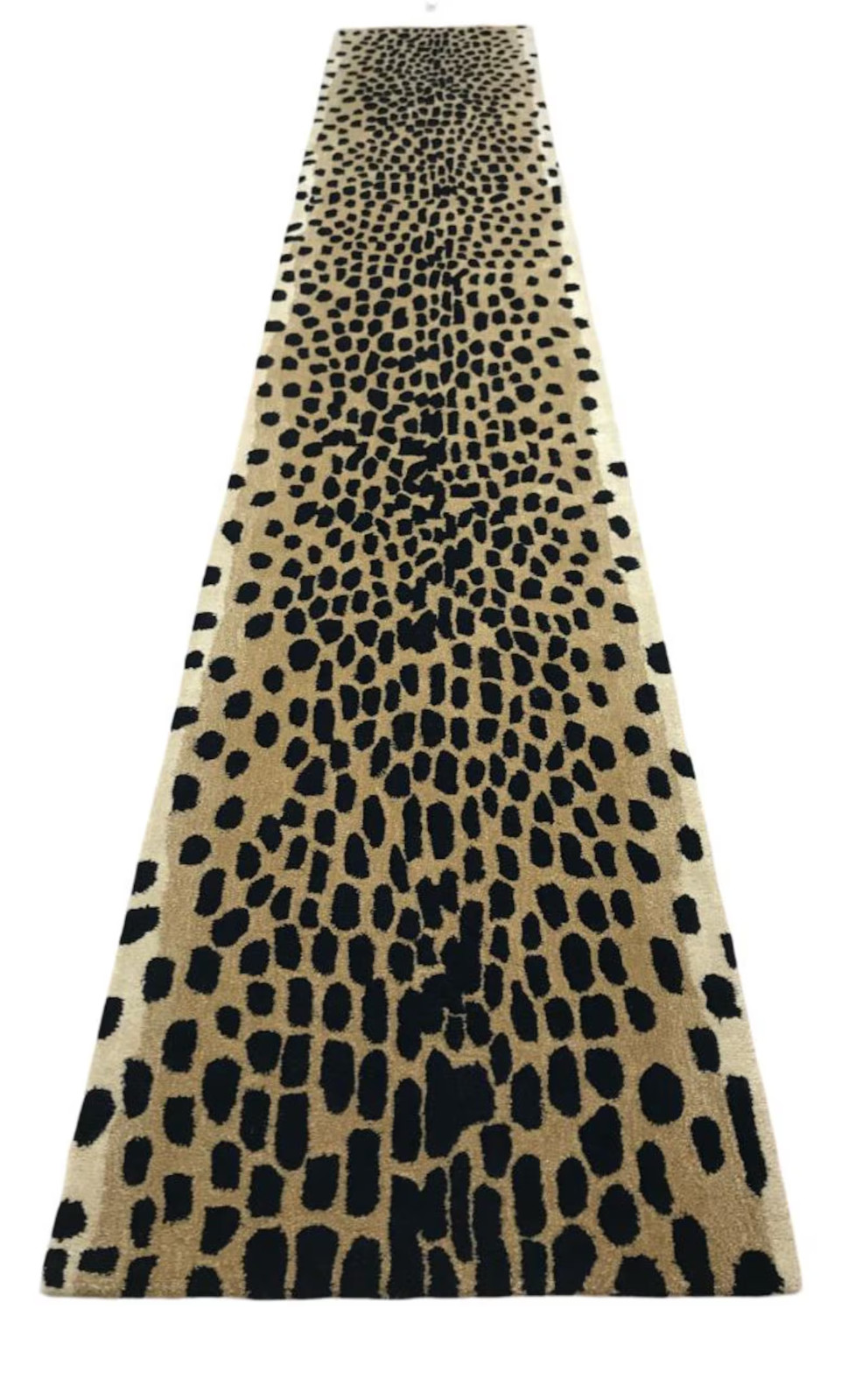 Hand-Tufted Wool Leopard Runner Rug, Black & Gold gallery