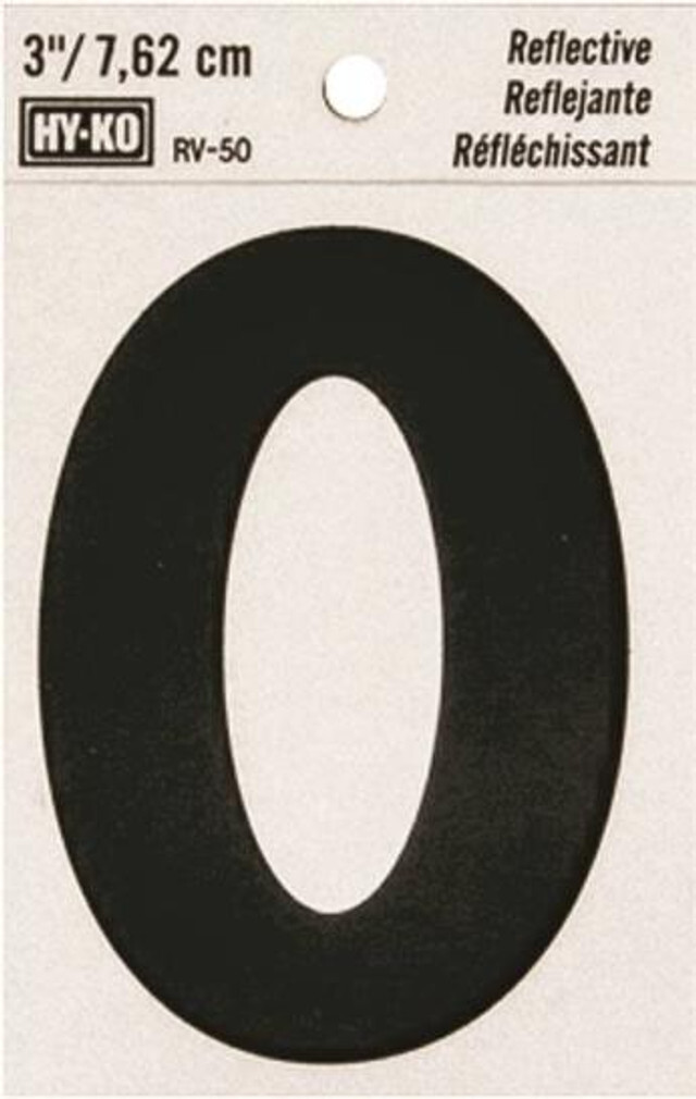 Hy-Ko 3" Reflective Vinyl Letter Number Self-Adhesive Weather-Resistant gallery