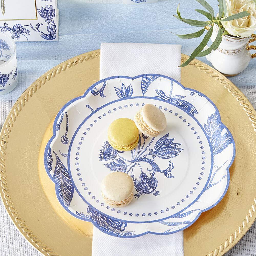 16-Pack 9-in Blue Willow Decorative Paper Plates for Bridal Shower Wedding gallery
