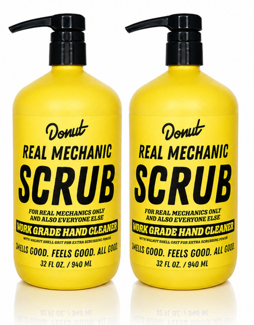 Donut Mechanic Hand Scrub Cleaner 32oz Pump Heavy Duty Grease Soap 2 Pack gallery