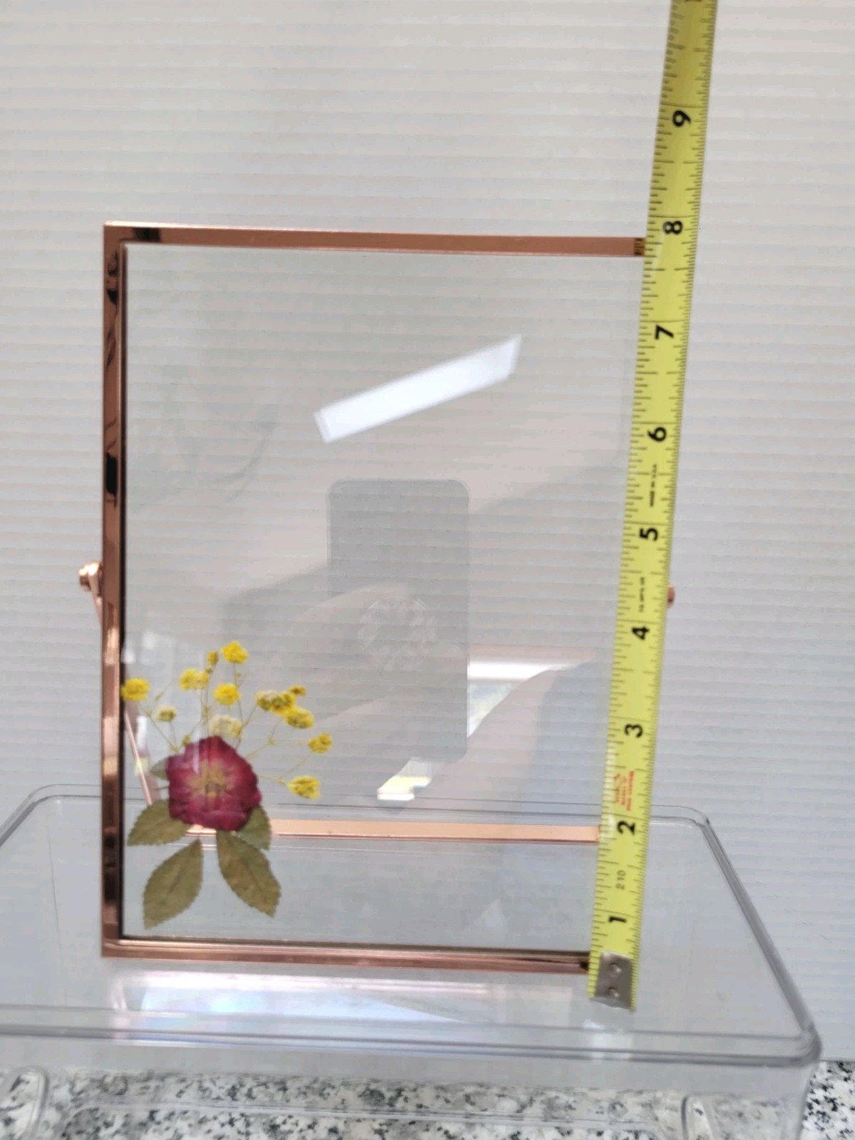 Pretty Pressed Dried Flower Rose Gold Tabletop Picture Frame 5.5"x8" gallery