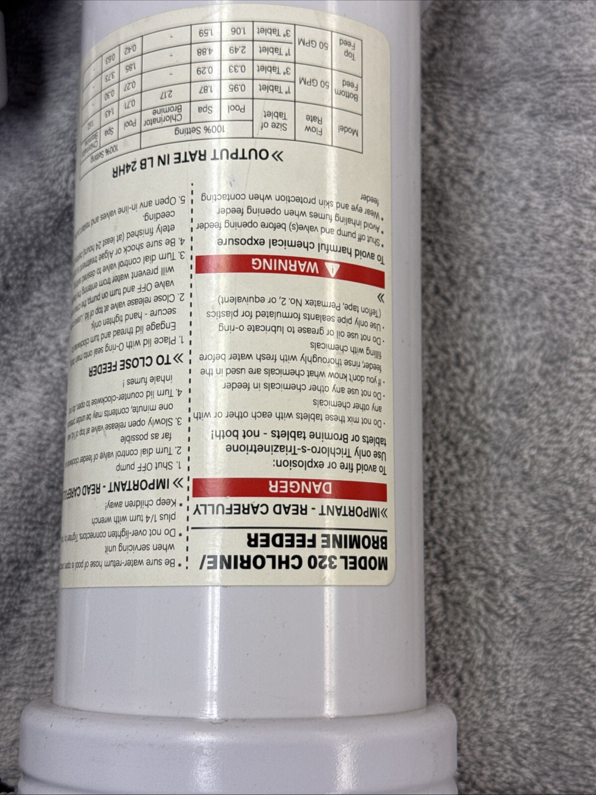 Automatic Chlorine/Bromine Inline Feeder for Rainbow 320 R171096 Vikua gallery