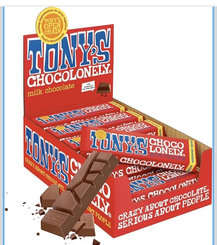 Tony’s Chocolonely Belgian Milk Chocolate Candy Bar, Pure Chocolate Bars 20 Pack gallery