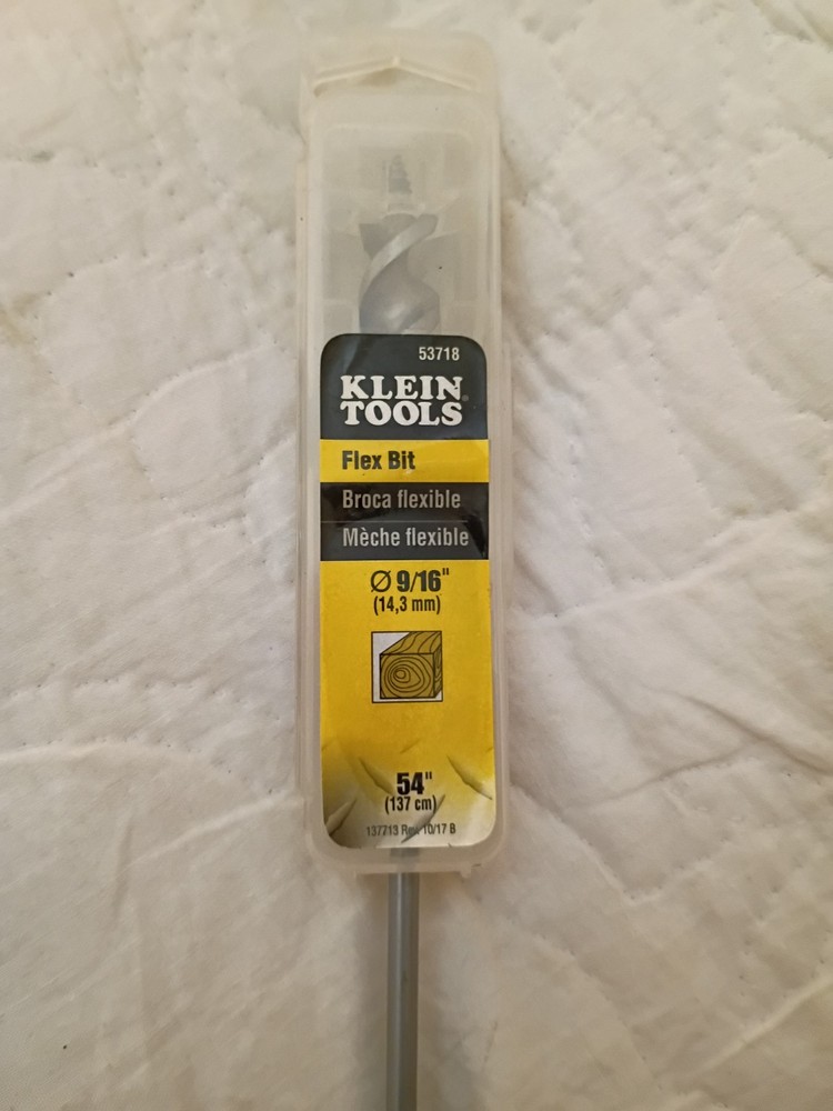 Klein Tools 53718 Screw Point Flex Bit Drill Auger 9/16" X 54" (14,3 mm X 137cm)