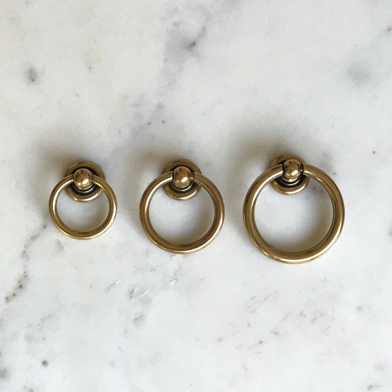 Plain Antique Brass Ring Pulls Hardware Cabinet Pull Drawer Pull gallery