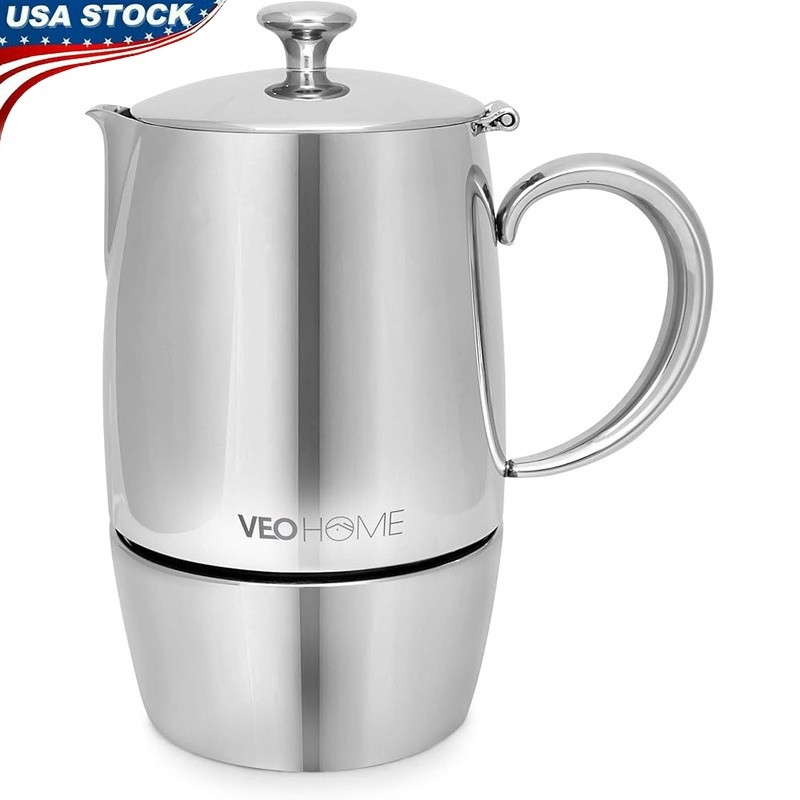 Stainless Steel Moka Pot Espresso Maker Stovetop Induction Coffee Brewer 6 Cups gallery
