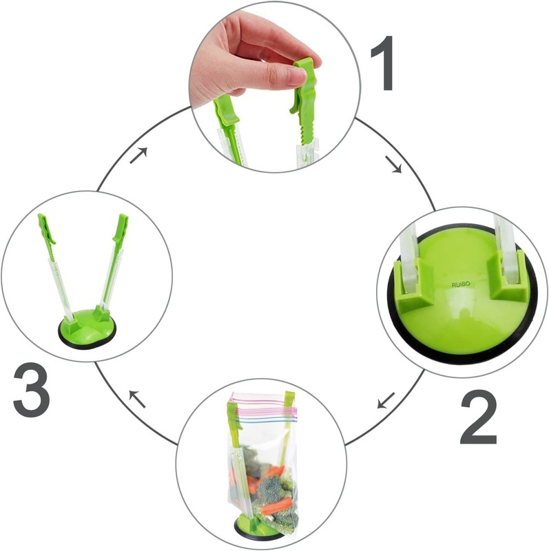 Ziplock Bag Holder Stand Adjustable for Freezer Bags 6 Pack gallery