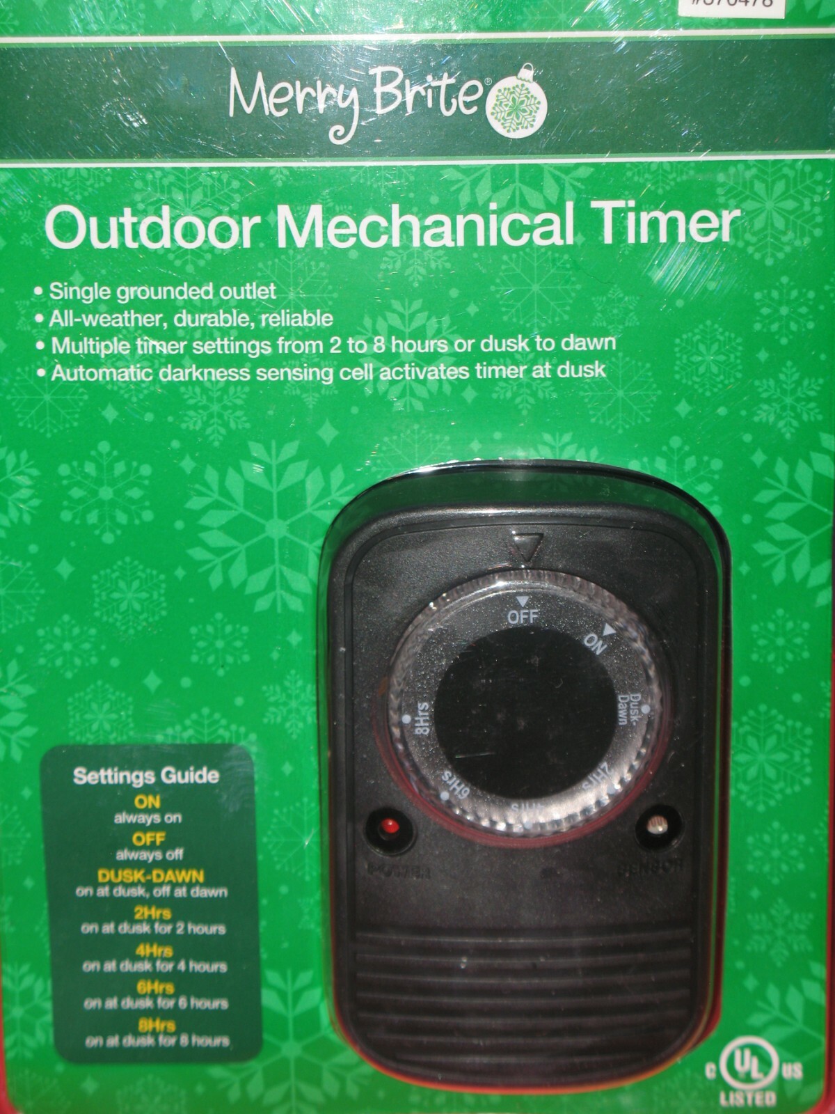 Merry Brite Mechanical Timer All Weather outdoor 2-8 Hours setting options gallery
