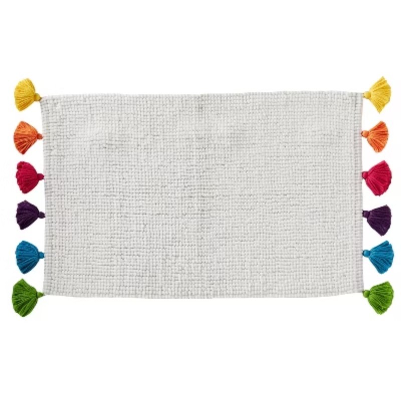 Rhapsody Rug White: Handmade Polyester & Cotton gallery