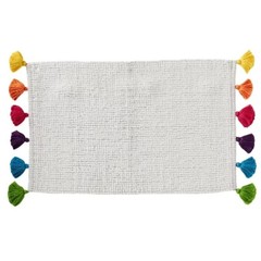 Rhapsody Rug White: Handmade Polyester & Cotton