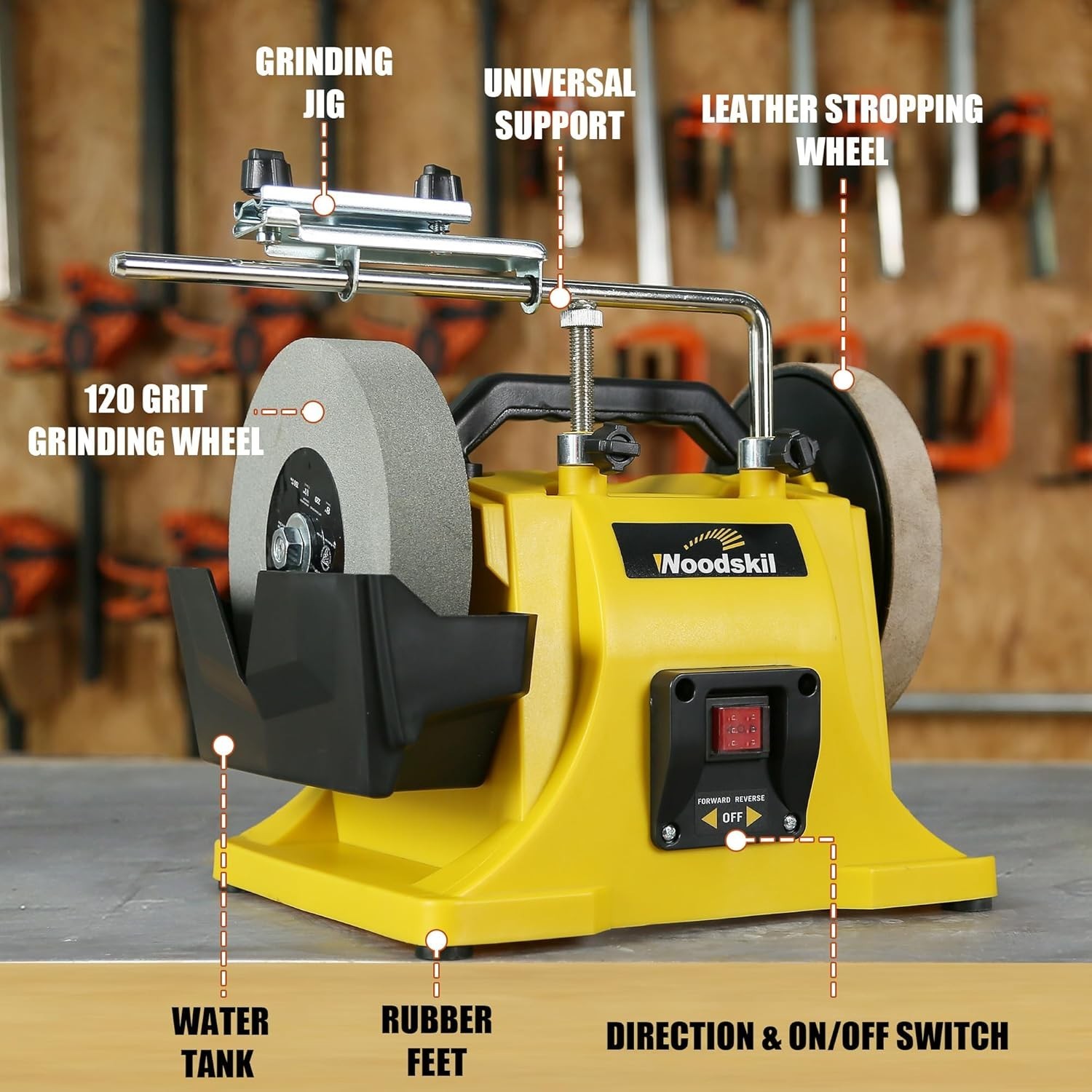 8" Low Speed Wet Sharpener, 1.1Amp Water Cooled Grinder Machine for Knife Making gallery
