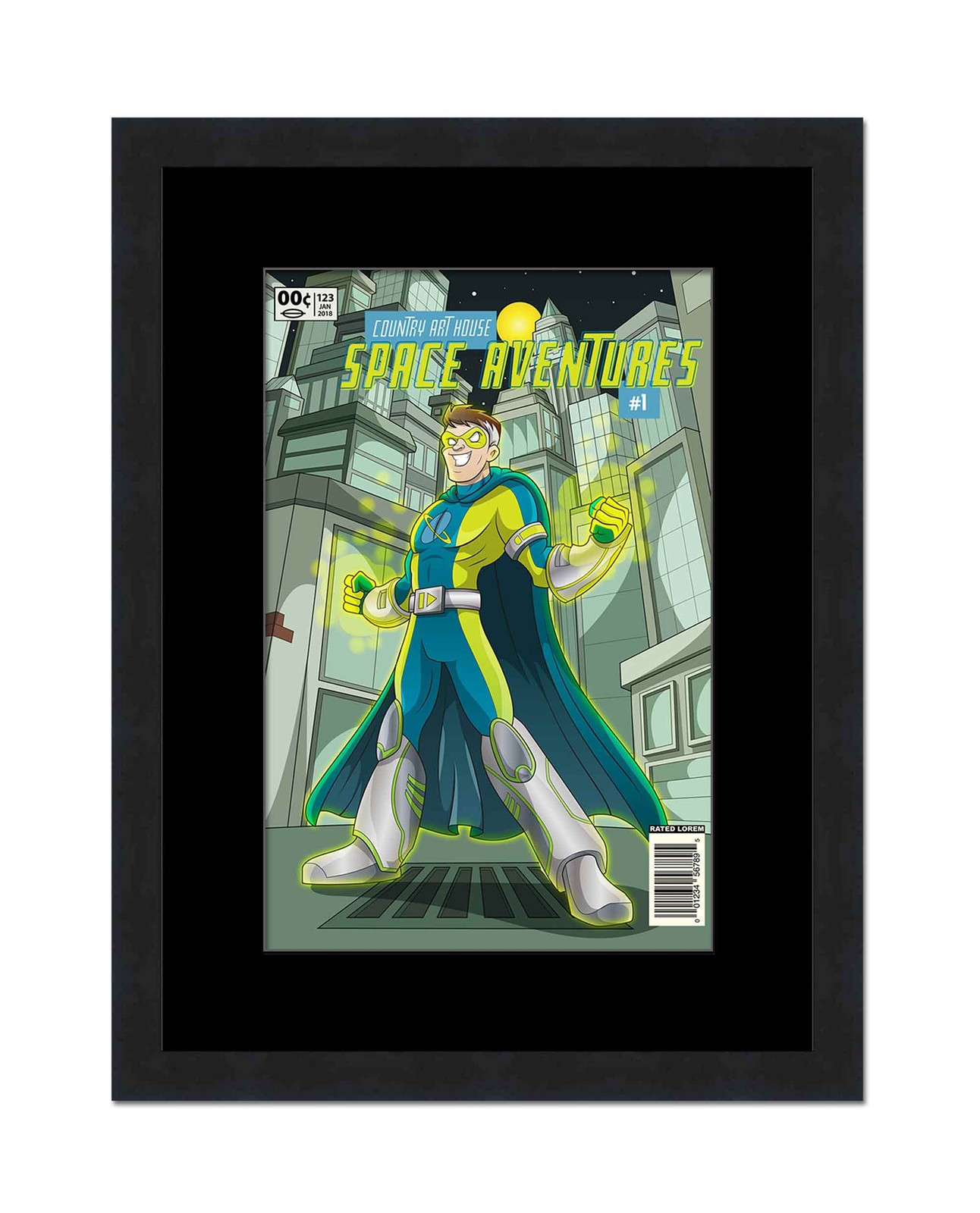 Black Comic Book Frame With Black Mat For 1 Golden Age Comic Book gallery