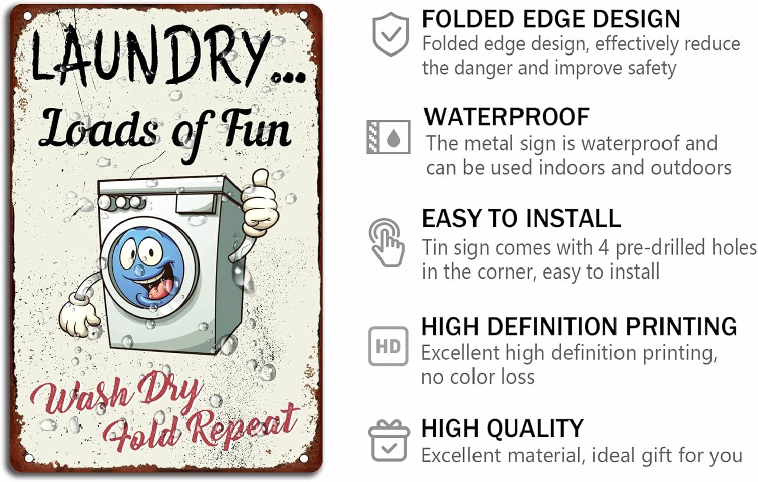 Laundry Tin Metal Signs Modern, Contemporary Funny Laundry & Bathroom Signs gallery