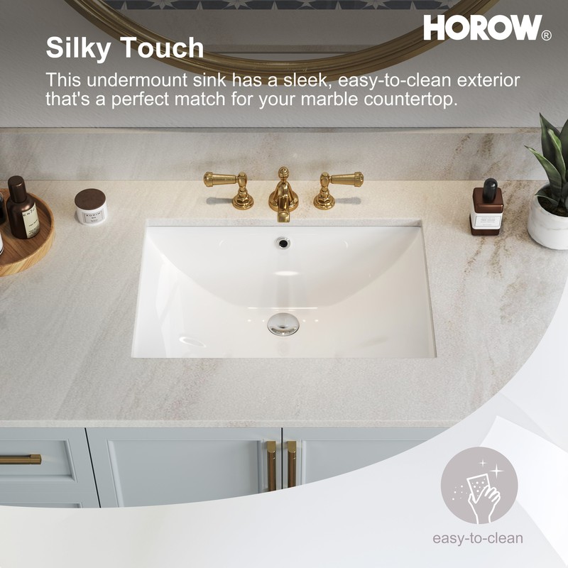 Durable Rectrangle Undermount Ceramic Lavatory Vanity Bathroom Sink White gallery