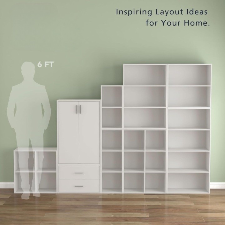 2 Cube Storage Organizer Shelves Stackable Storage Unit for Home Office gallery