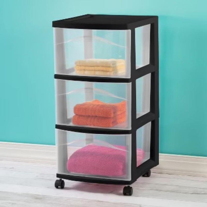 3 Drawer Medium Cart - Black Outside Dimensions: 14 5/8" x 12 5/8" x 24 1/2" gallery