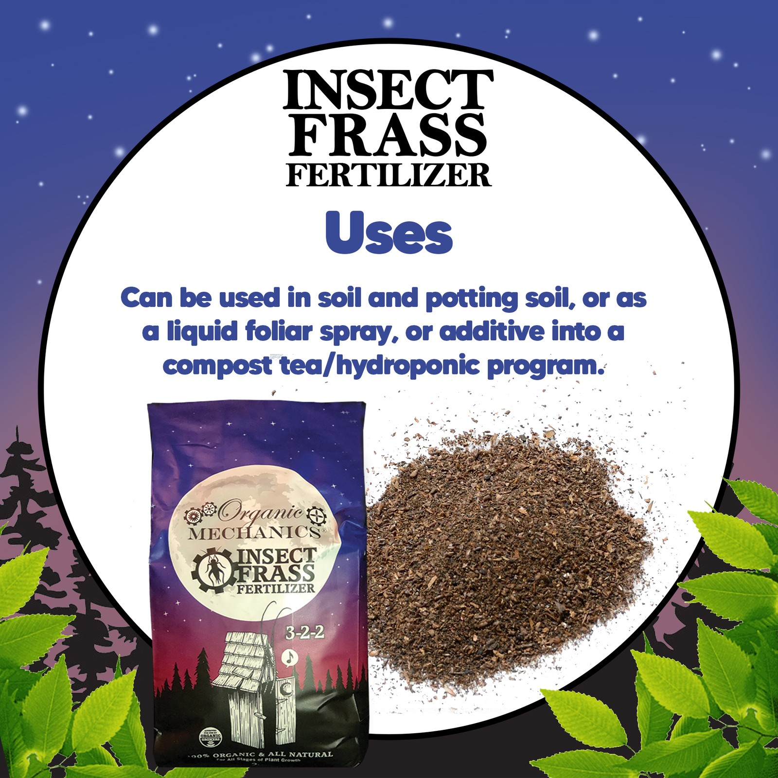 Organic Mechanics 3-2-2 Insect Frass Fertilizer, 2lbs gallery