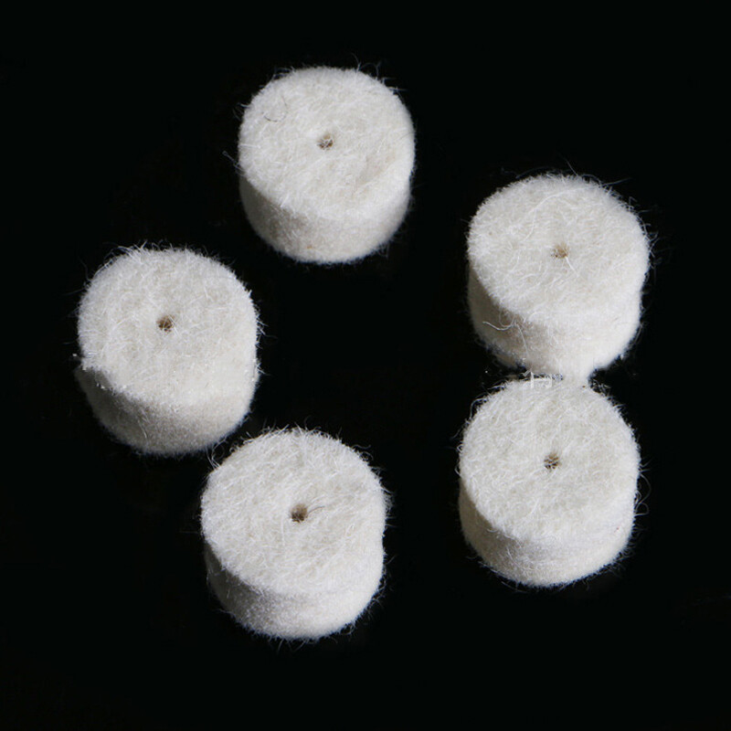 (52pc) Wool Felt Polishing Buffing Pad 13mm + 2pc Shank For Grinding Wheel USA gallery