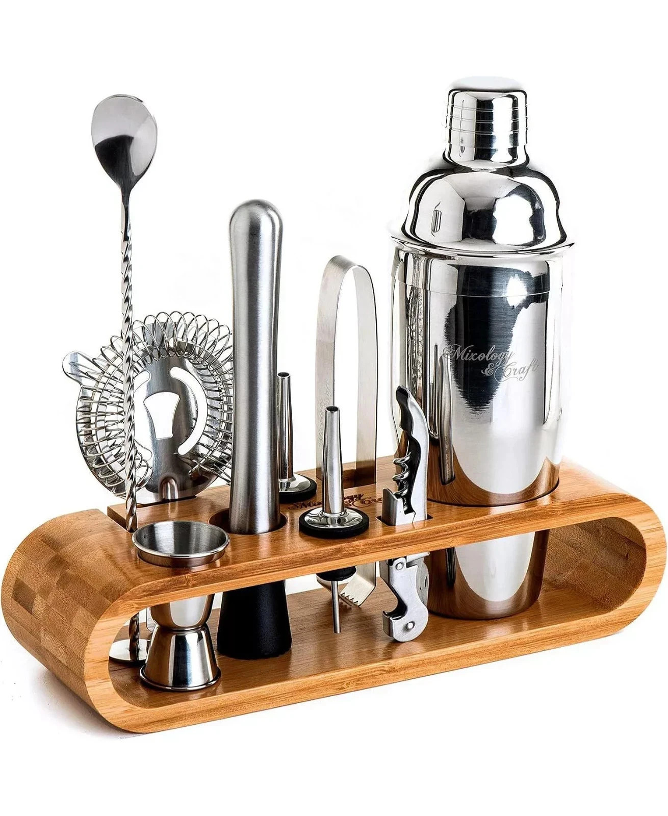 Mixology& rCocktail Shaker Set Bartender Kit with Stand | Bar Set Drink Mixer Se gallery