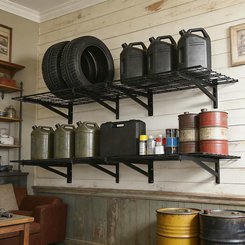 4 Pack 2x3ft Garage Storage Shelving Wall Mounted Heavy Duty Shelves Rack 1400lb gallery