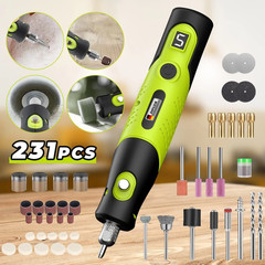 231PCS Electric Mini Drill Grinder Engraving Pen Rotary Tool Kits Rechargeable