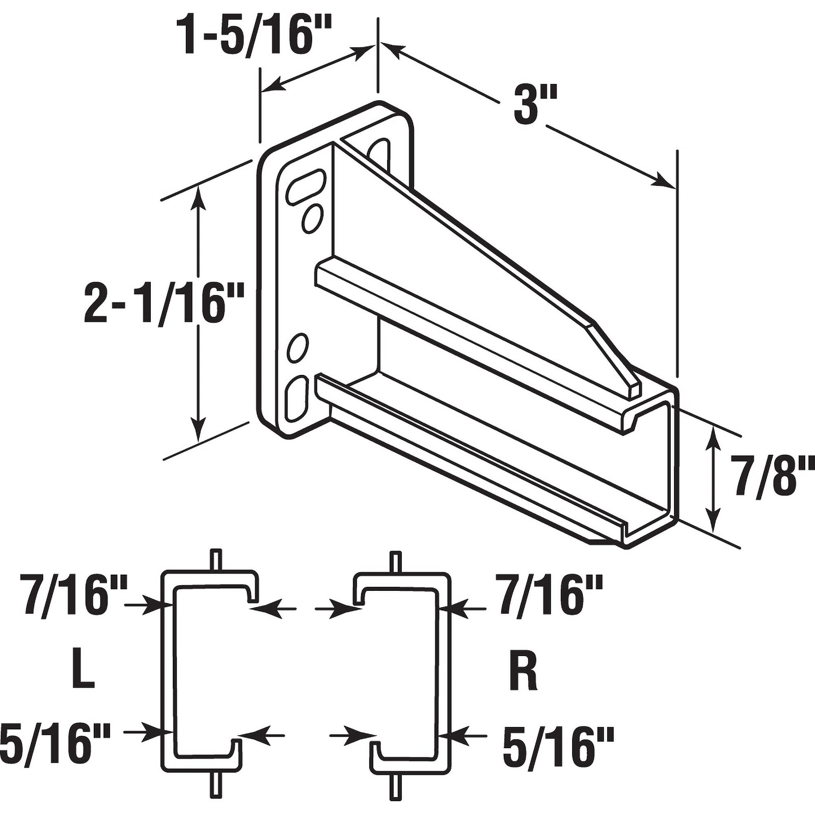 Prime-Line R 7227 Rear Drawer Track Back Plate – 5/16 in. x 7/16 in., White gallery