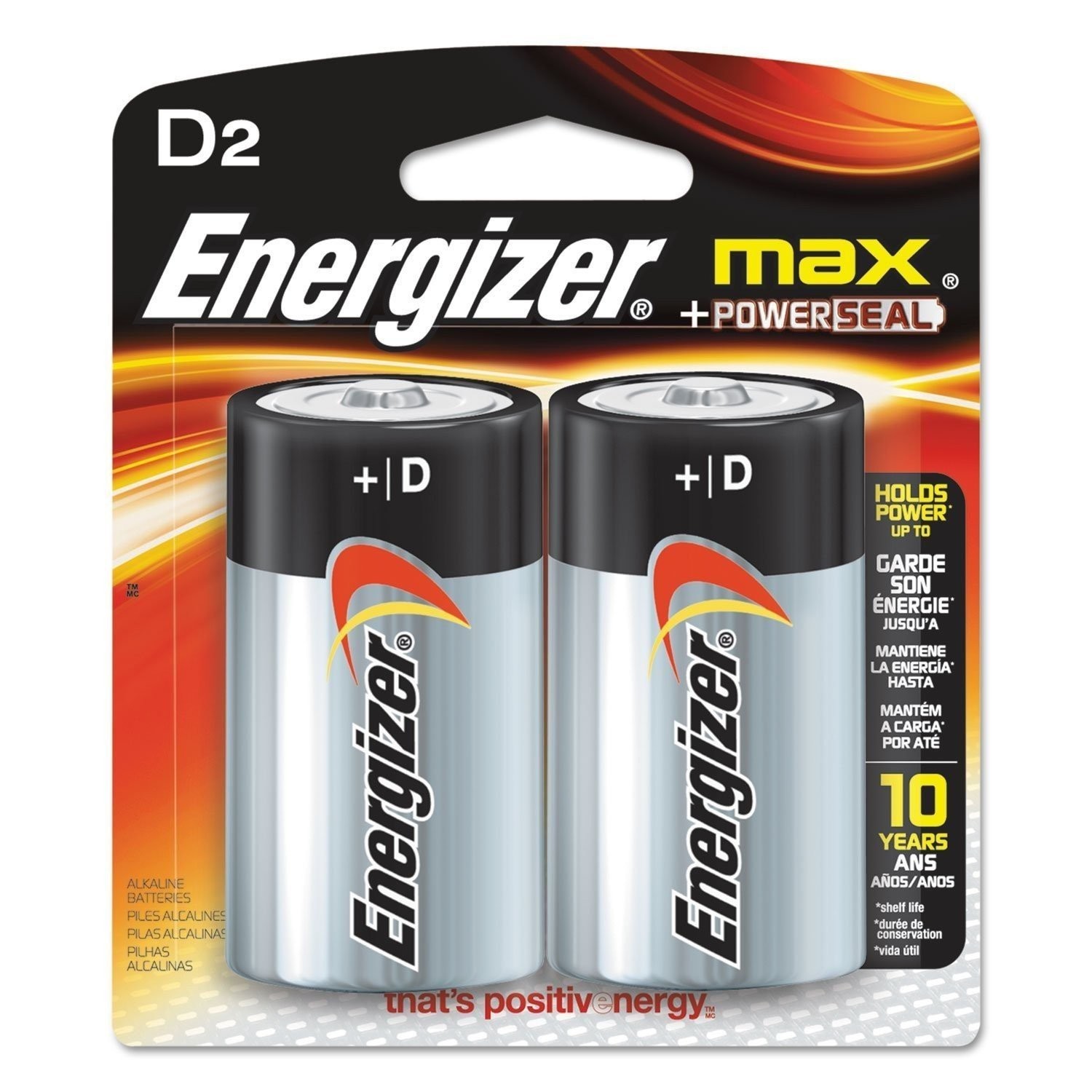 Energizer E95BP2 MAX Alkaline Batteries, D, 2 Batteries/Pack gallery